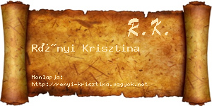 Rényi Krisztina névjegykártya